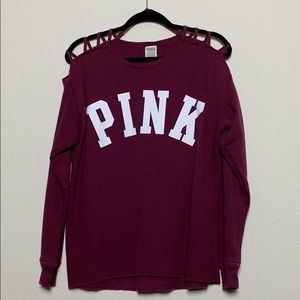 Pink Victoria’s Secret maroon long sleeve fleece